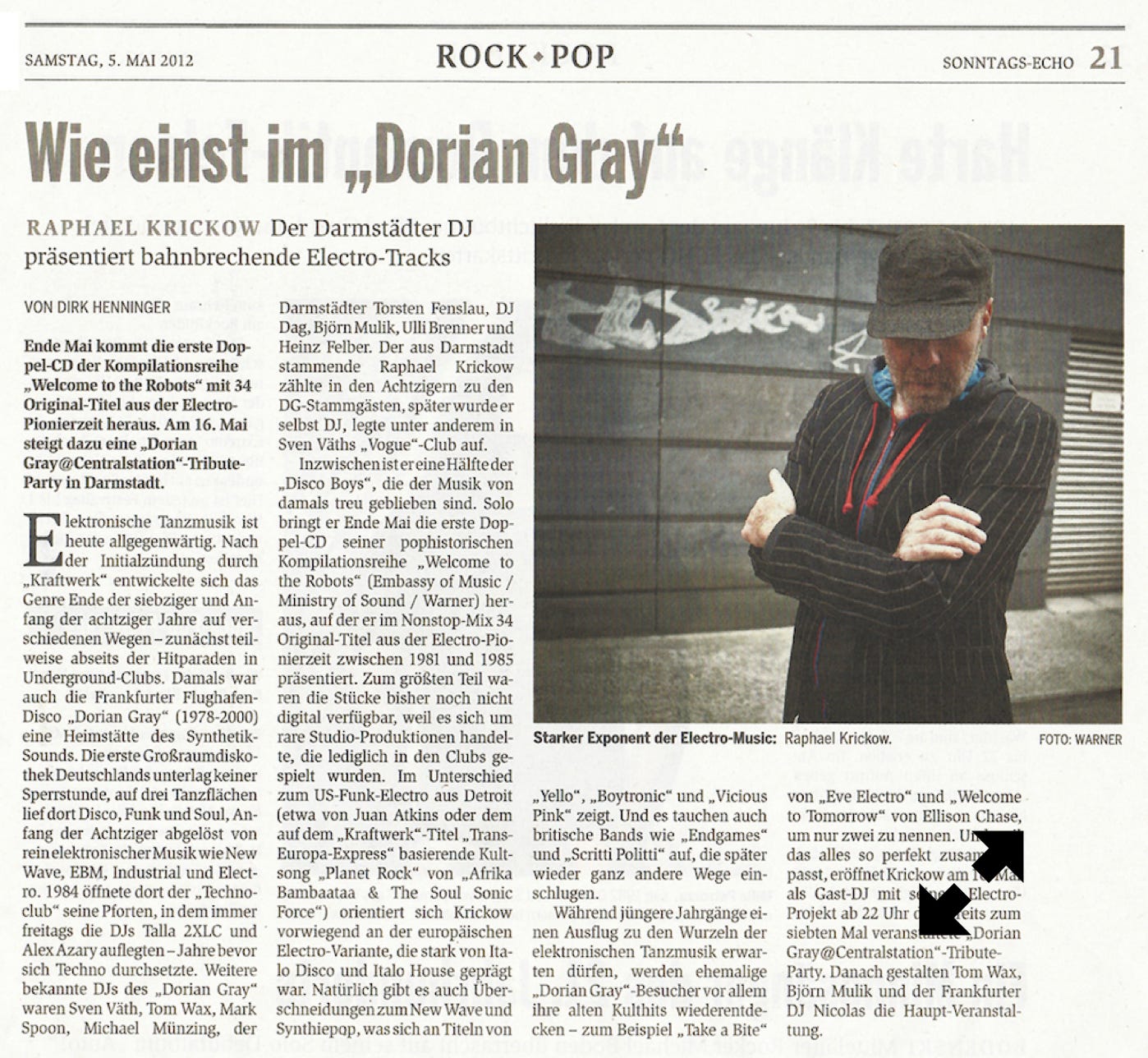 Welcome To The Robots, ROCK POP | DARMSTÄDTER ECHO | 05.05.2012, Wie einst im „Dorian Gray“