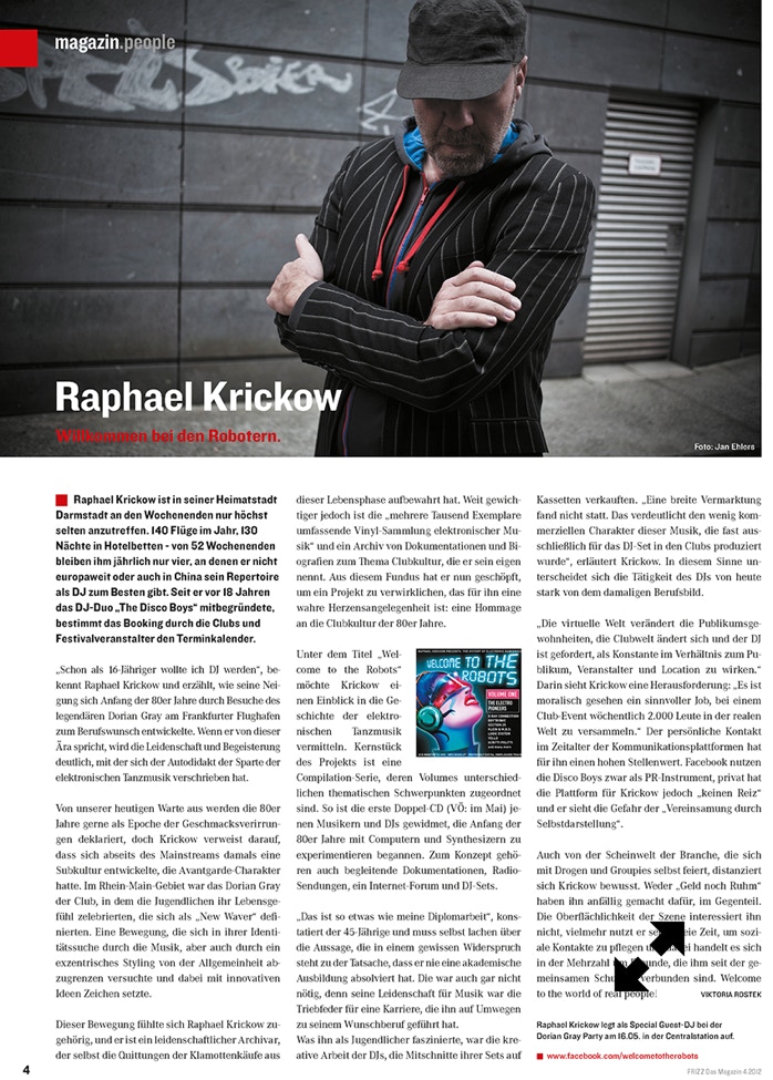 Welcome To The Robots, FRIZZ MAGAZIN | 01.04.2012, „Willkommen bei den Robotern“